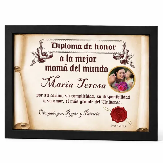 Diploma pergamino con foto (Vista alternativa)