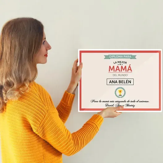Diploma personalizado para la mejor mam&aacute;