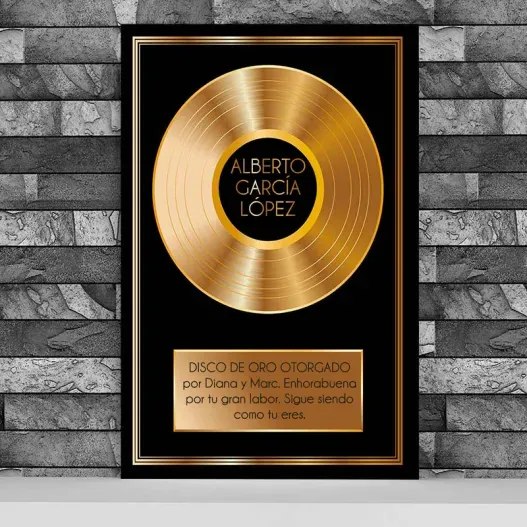 Disco de oro personalizado (Vista secundaria)