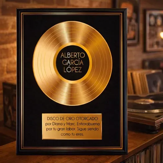 Disco de oro personalizado en lienzo (Vista alternativa)