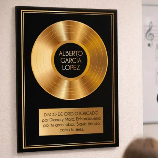 Disco de oro personalizado en lienzo (Idea de regalo original)