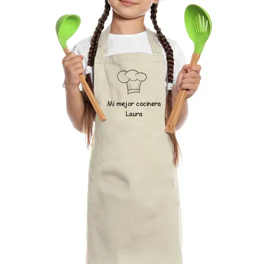 Delantal BIO infantil bordado (Idea de regalo original)