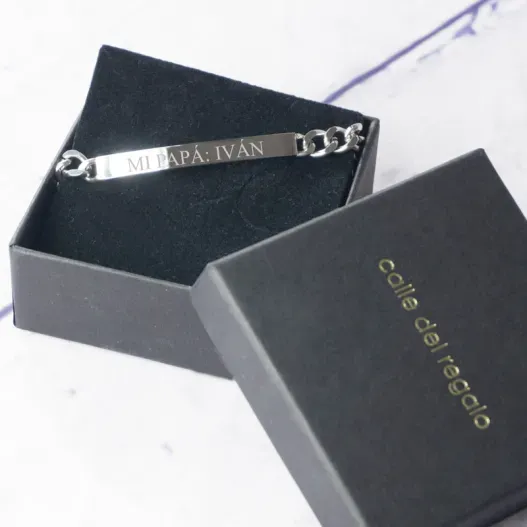 Esclava para hombre grabada (Idea de regalo original)