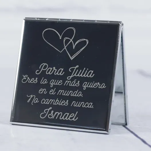 Espejo grabado corazones (Idea de regalo original)