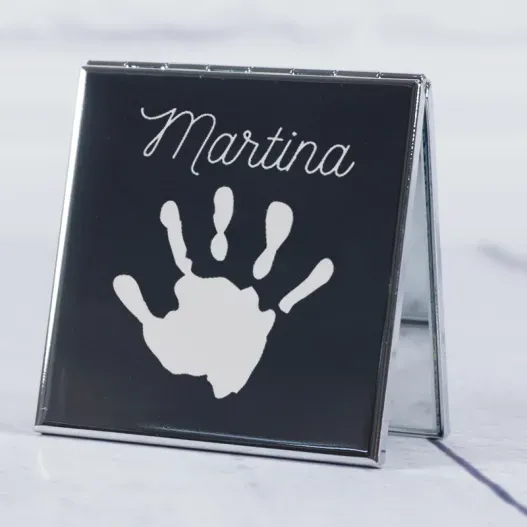 Espejo personalizado 'Huella' (Detalle de presentación)