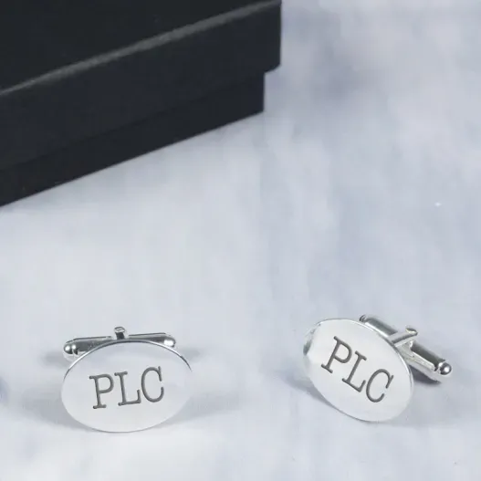 Gemelos de plata con iniciales grabadas (Vista alternativa)