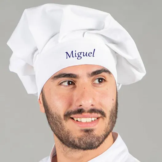 Gorro de cocinero bordado de algod&oacute;n org&aacute;nico (Vista alternativa)