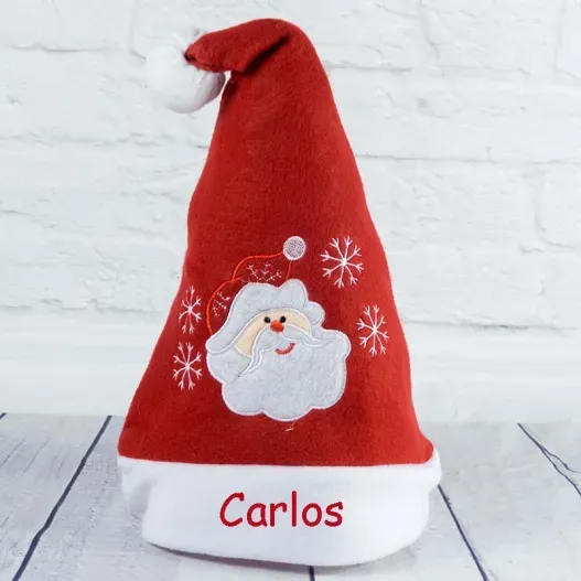 Gorro de Pap&aacute; N&ouml;el infantil bordado (Vista alternativa)