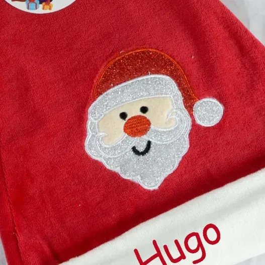 Gorro de Pap&aacute; Noel para beb&eacute; bordado (Idea de regalo original)