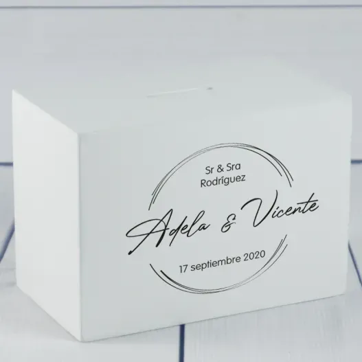 Hucha de madera para pareja personalizada (Idea de regalo original)