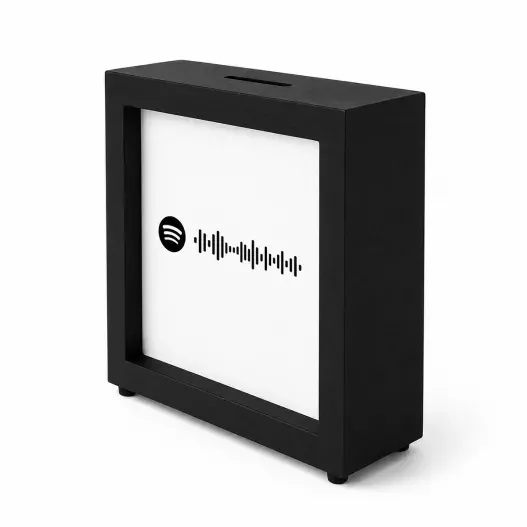 Hucha de Madera Personalizada con C&oacute;digo Spotify (Idea de regalo original)