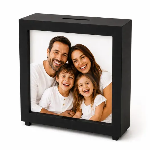 Hucha de madera personalizada con foto (Vista secundaria)