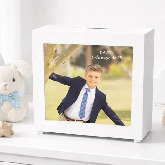 Hucha de madera personalizada para Comuni&oacute;n