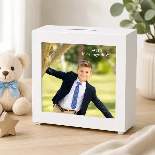 Hucha de madera personalizada para Comuni&oacute;n (Vista alternativa)