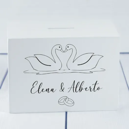 Hucha de madera personalizada para pareja (Idea de regalo original)
