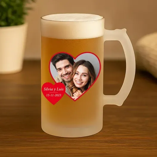 Jarra de cerveza personalizada 'Coraz&oacute;n' (Idea de regalo original)