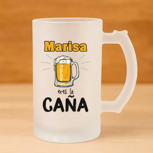 Jarra de cerveza personalizada 'Eres la ca&ntilde;a'