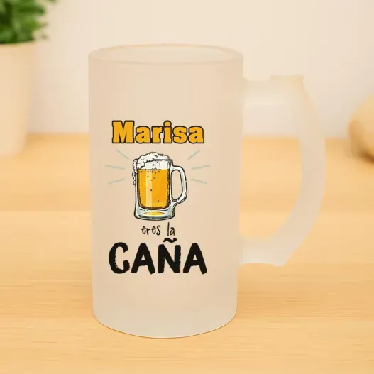 Jarra de cerveza personalizada 'Eres la ca&ntilde;a' (Vista alternativa)