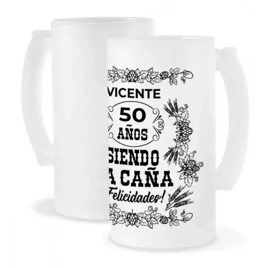 Jarra de cerveza personalizada 'Es la ca&ntilde;a' (Idea de regalo original)