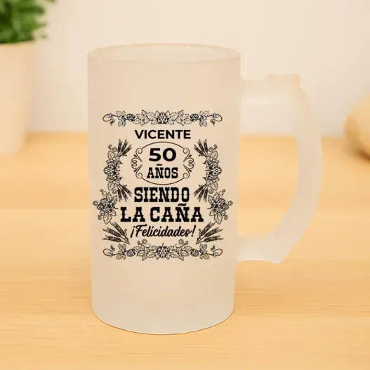 Jarra de cerveza personalizada 'Es la ca&ntilde;a'