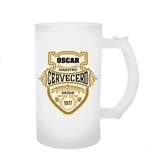 Jarra de cerveza personalizada 'Maestro Cervecero' (Detalle de presentación)