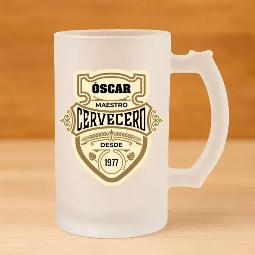Jarra de cerveza personalizada 'Maestro Cervecero'