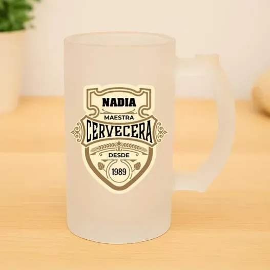 Jarra de cerveza personalizada 'Maestro Cervecero' (Idea de regalo original)