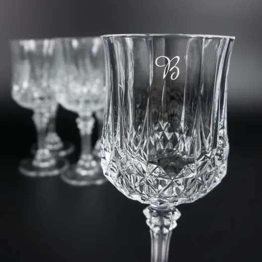 Juego de 6 copas de vino talladas grabadas (Idea de regalo original)