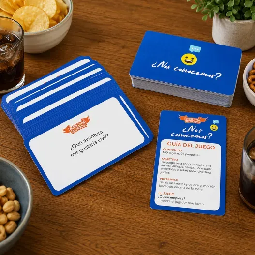 Juego &iquest;Nos conocemos? con tarjeta personalizada (Detalle de presentación)