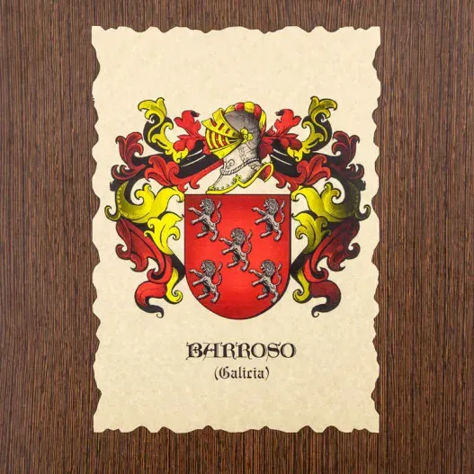 L&aacute;mina con escudo en papel pergamino (Vista alternativa)
