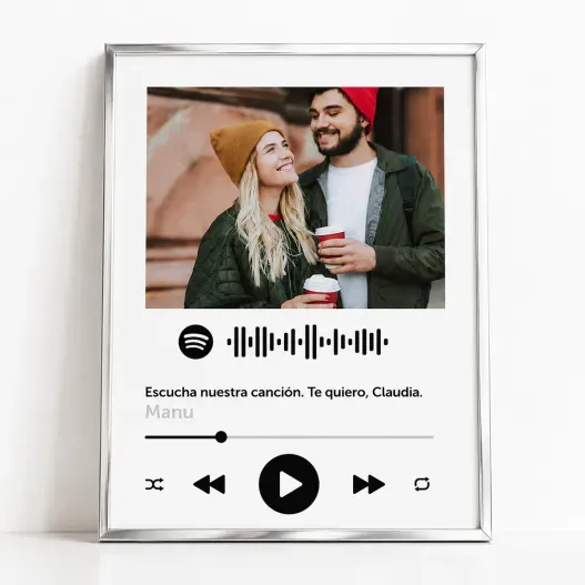 L&aacute;mina personalizada con c&oacute;digo Spotify (Idea de regalo original)