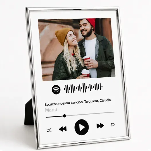 L&aacute;mina personalizada con c&oacute;digo Spotify (Detalle de presentación)