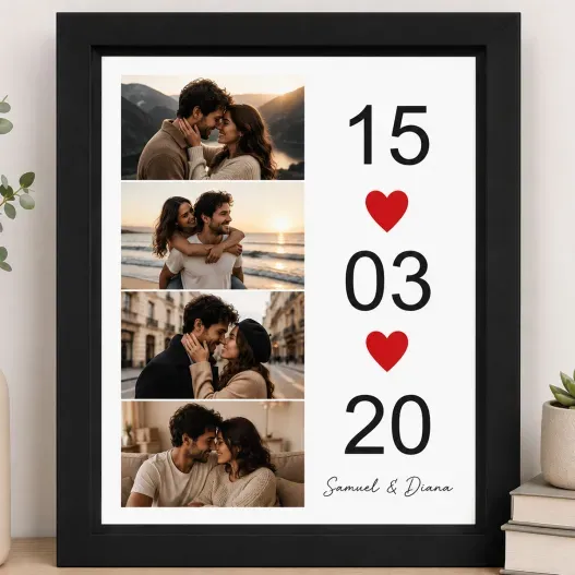 L&aacute;mina personalizada para enamorados con fotos (Vista alternativa)