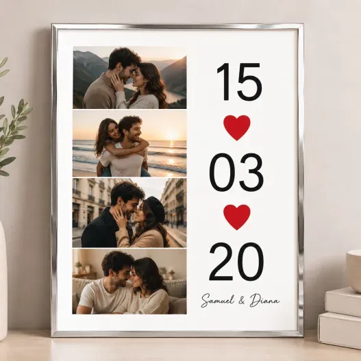 L&aacute;mina personalizada para enamorados con fotos