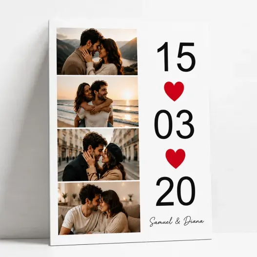 L&aacute;mina personalizada para enamorados con fotos (Idea de regalo original)