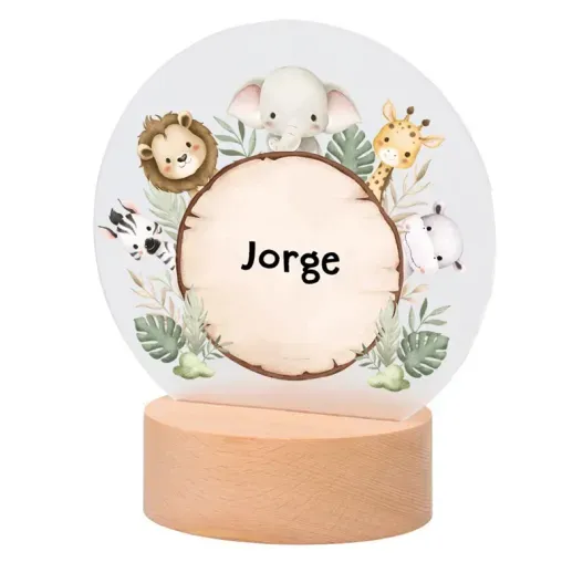 L&aacute;mpara infantil personalizada con animales  (Idea de regalo original)