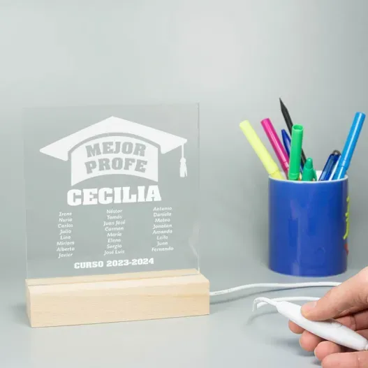 L&aacute;mpara led grabada para el Mejor Profe (Vista alternativa)