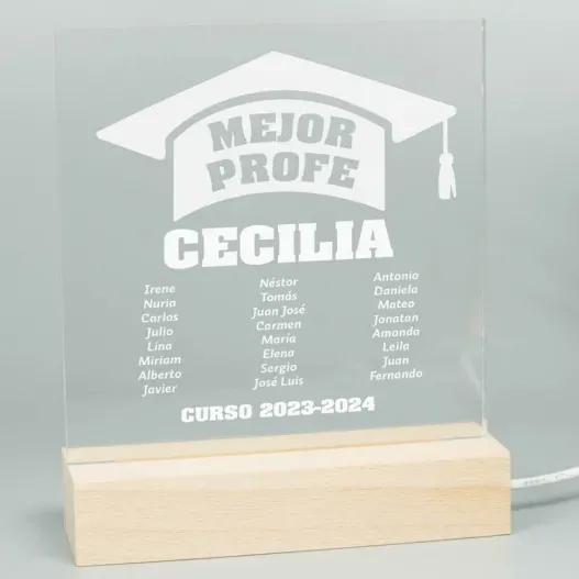 L&aacute;mpara led grabada para el Mejor Profe