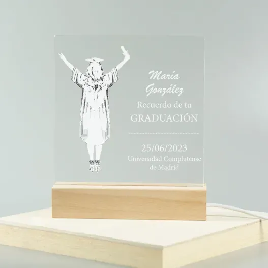 L&aacute;mpara led grabada para Graduaci&oacute;n