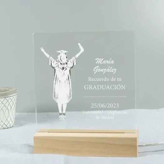 L&aacute;mpara led grabada para Graduaci&oacute;n (Idea de regalo original)