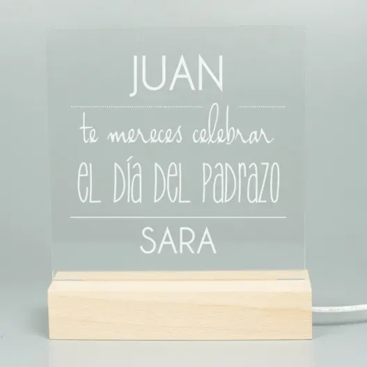 L&aacute;mpara led grabada para padre 'Te mereces' (Idea de regalo original)
