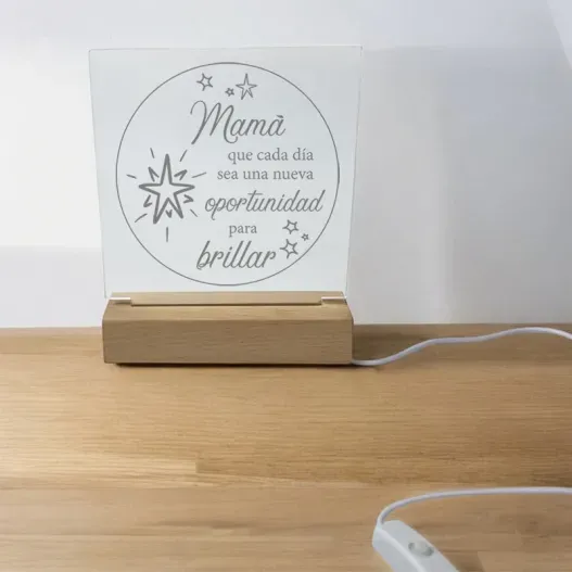 L&aacute;mpara LED Personalizada 'Brillar'  (Idea de regalo original)