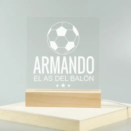 L&aacute;mpara led personalizada "El as del bal&oacute;n" (Idea de regalo original)