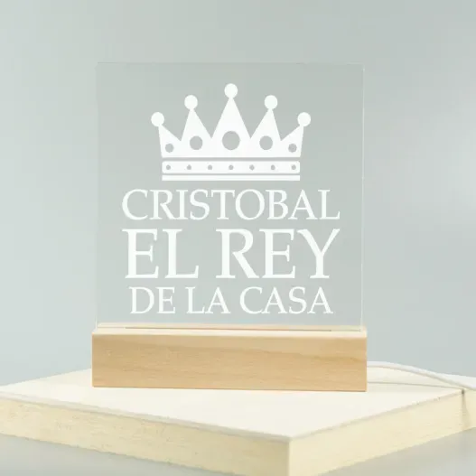 L&aacute;mpara led personalizada 'El rey de la casa' (Idea de regalo original)