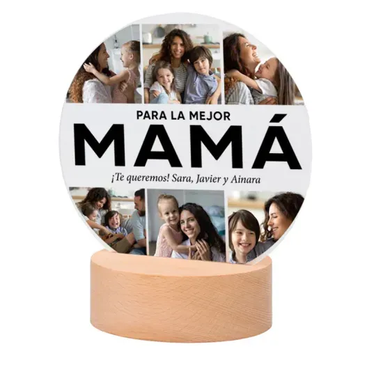 L&aacute;mpara LED Personalizada MAM&Aacute; collage (Vista alternativa)
