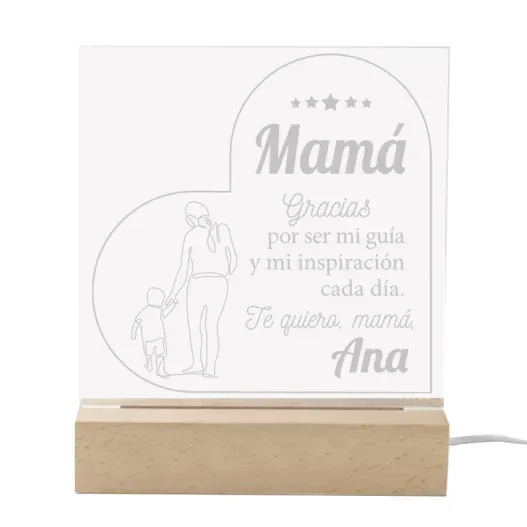 L&aacute;mpara LED Personalizada para Pap&aacute; o Mam&aacute; (Detalle de presentación)
