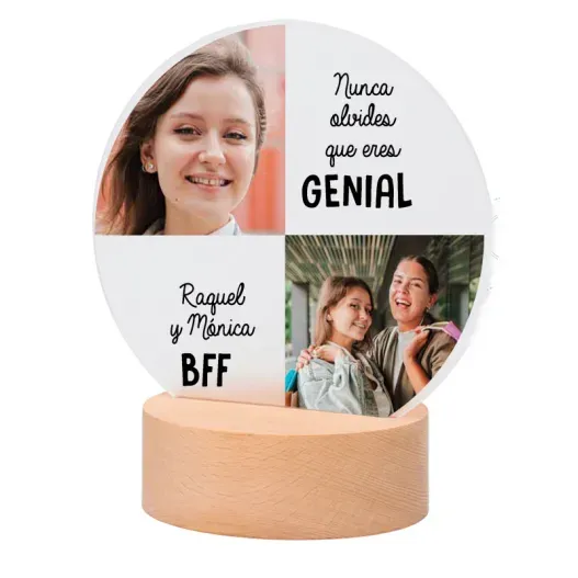 L&aacute;mpara personalizada con fotos y texto (Foto de catálogo)