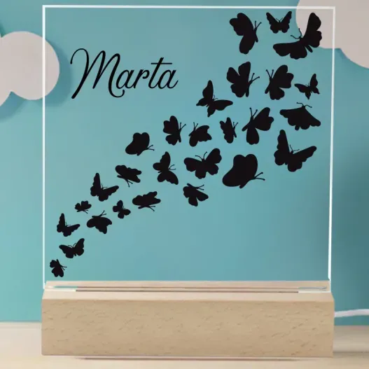 L&aacute;mpara personalizada con mariposas  (Vista alternativa)