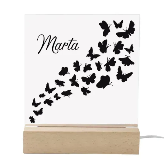 L&aacute;mpara personalizada con mariposas  (Idea de regalo original)