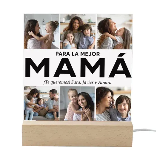 L&aacute;mpara Personalizada MAM&Aacute; collage de fotos (Vista alternativa)